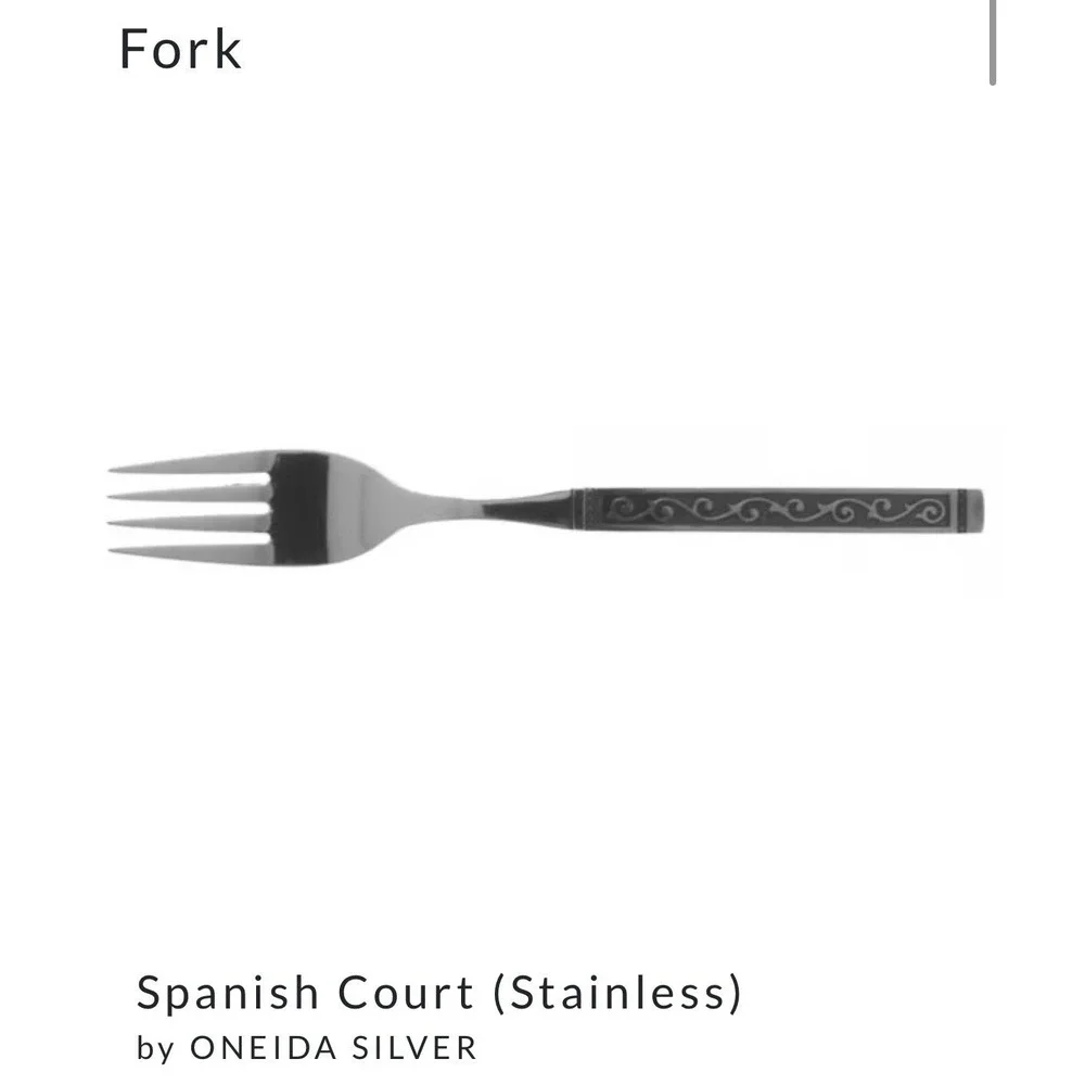Vintage Oneida Spanish Court Stainless Dinner Forks Set Of 6